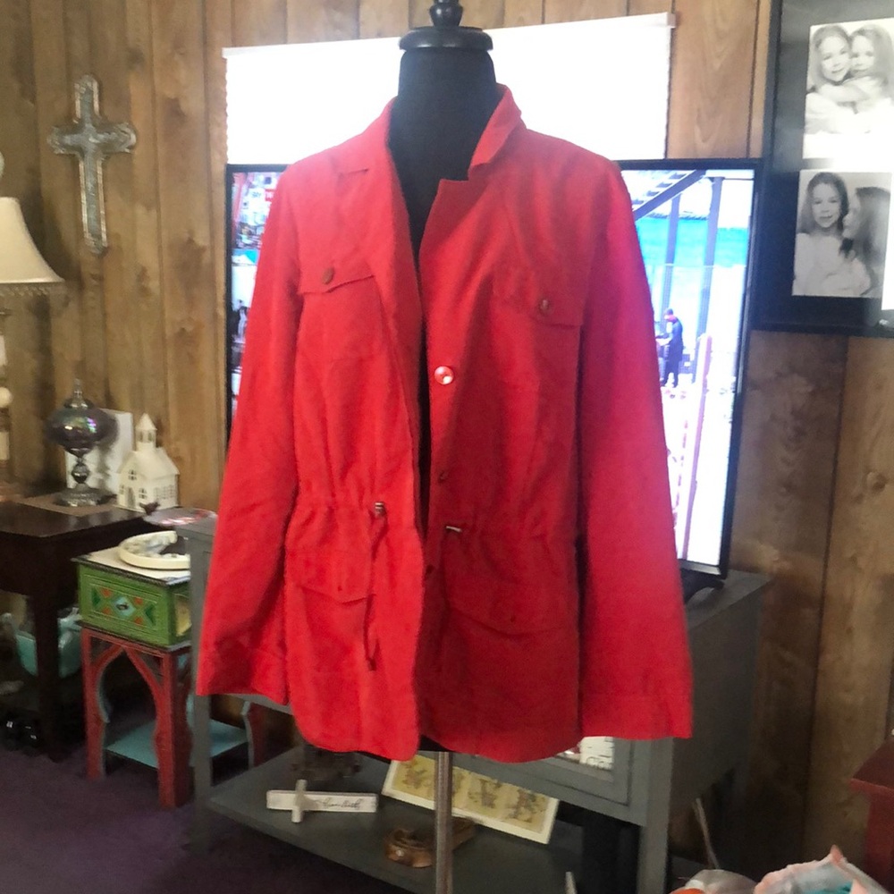 Red Button-Up Jacket from Chico’s